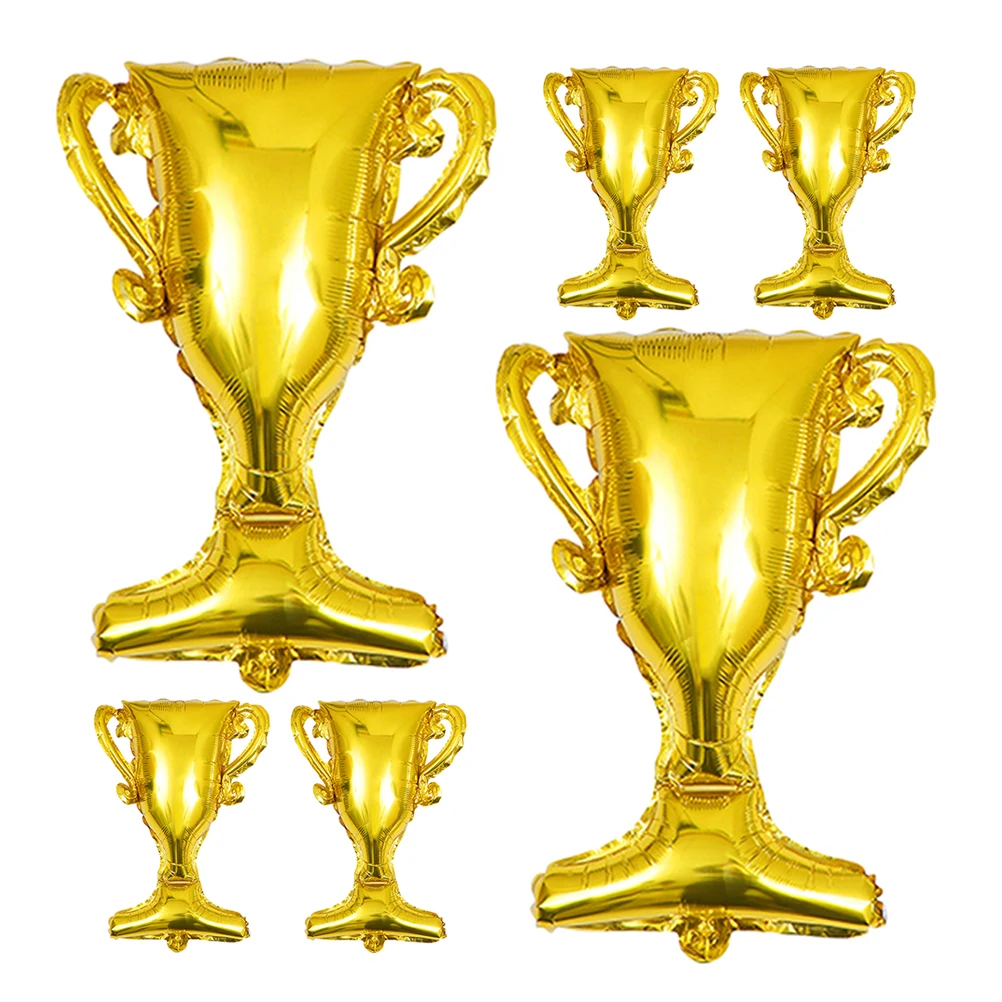 

6 Pcs Trophy Balloon Balloons Celebration Aluminum Congratulations Film Champion Nurse Grad Inflatables Congrats Decorations