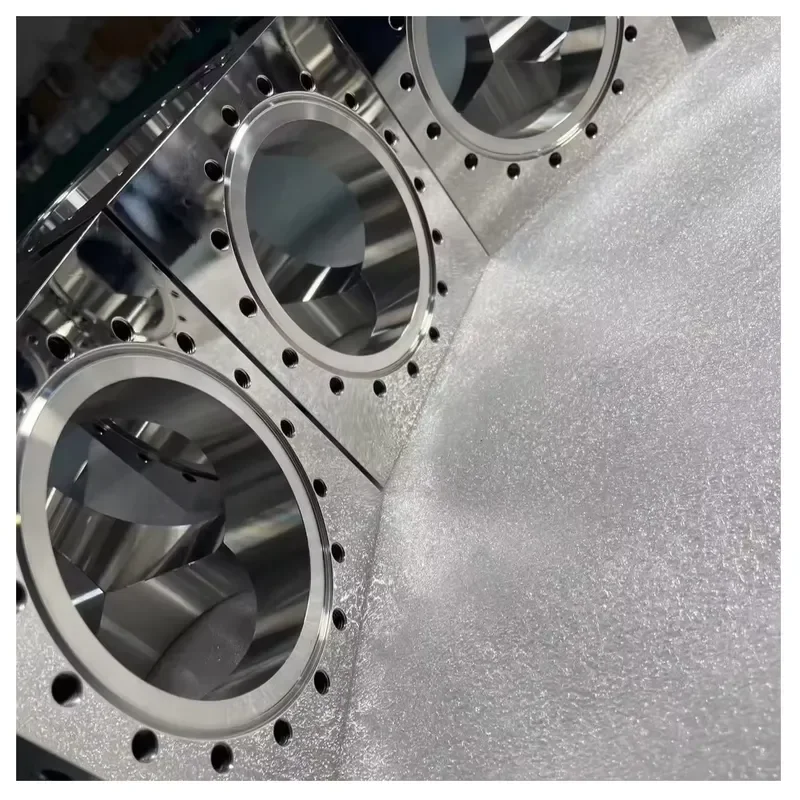CF-6Way Cube SS304 SS316L Custom Square CF Vacuum Chamber Stainless Steel CF Flange Multi-Port Cubic ConFlat Vacuum Chamber
