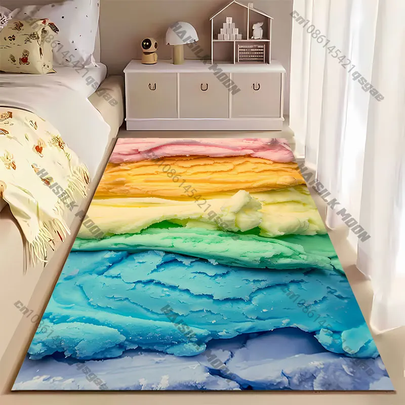Colorful layers of ice cream carpet Yoga living room room decor children's crawling mat doormat area rug games mat
