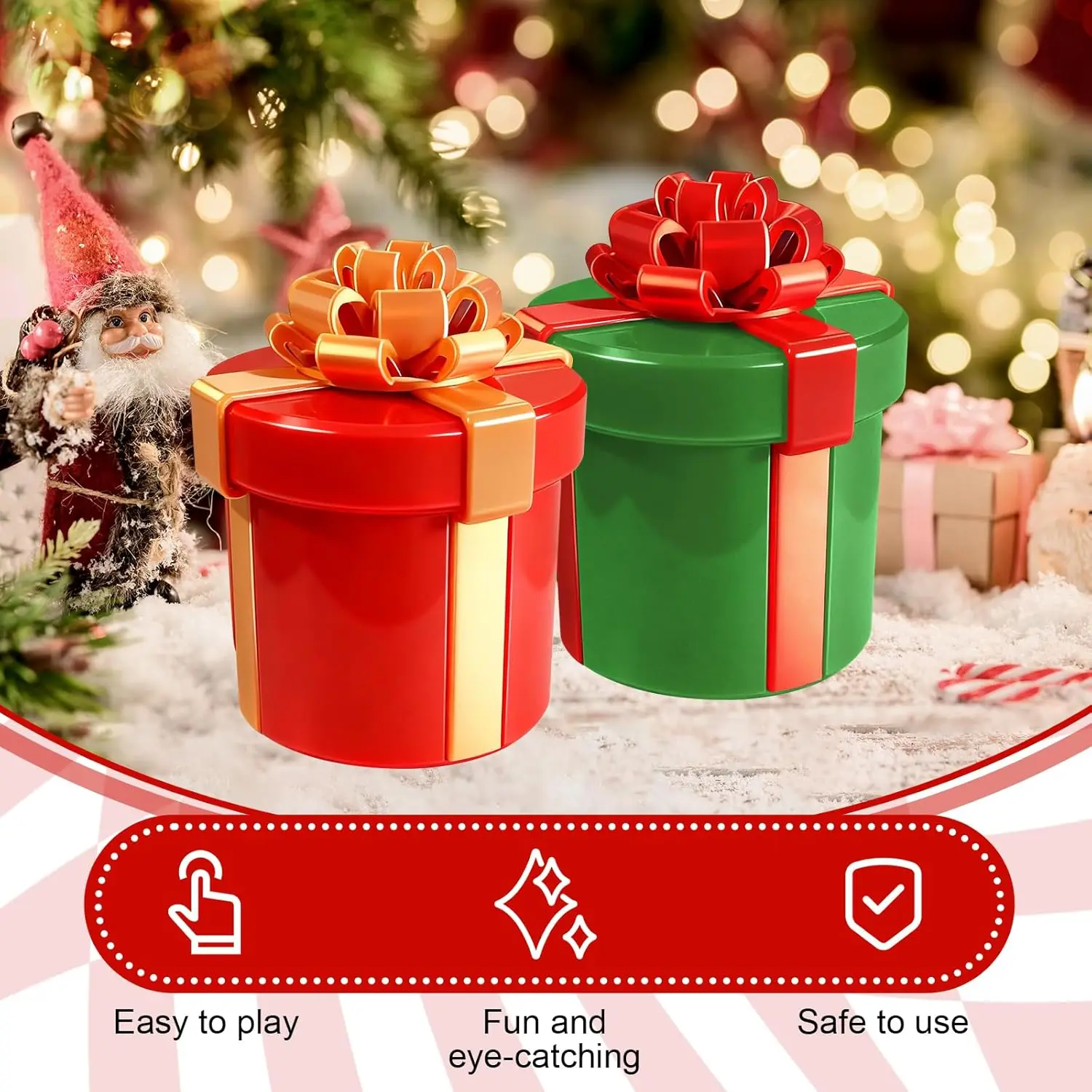 

Забавная подарочная коробка с разложенным винтом, розыгрыш-сюрприз, многоразовый рождественский подарок с винтами, украшение-сюрприз