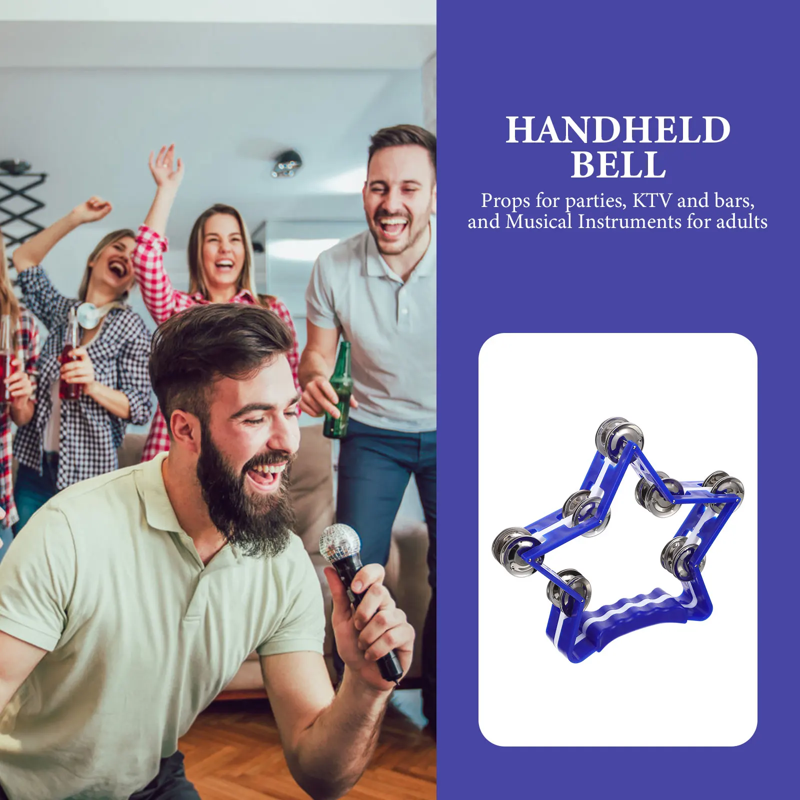 

Handheld Bell Shaking Rattle Music Enlightenment For Coordination Development Sturdy Percussion Instrument Gift Rattle