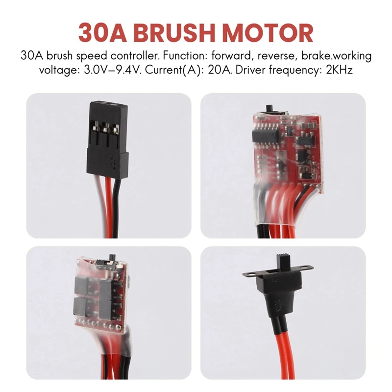 8X RC ESC 30A 4-8V Brush Motor Speed Controller 1/16 1/18 For Climbing RC Car Ship Tank Mini 4Wd WPL Car