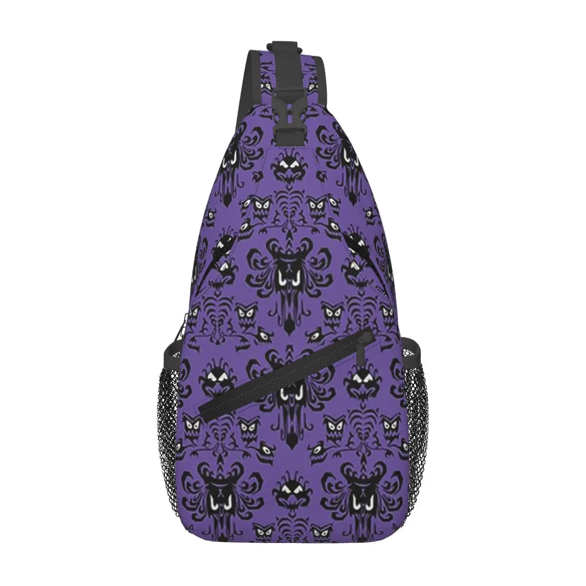 Haunted Mansion Chest Bag Men Sling Crossbody Backpack Chest Bag Traveling Hiking Daypack Shoulder Bag