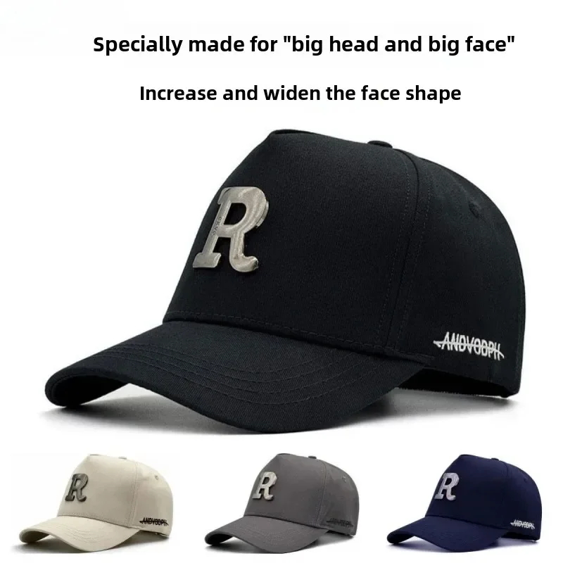 High Top American Sports Baseball Cap for Men and Women Large Head Circumference and Wide Brim Hard Top Duckbill