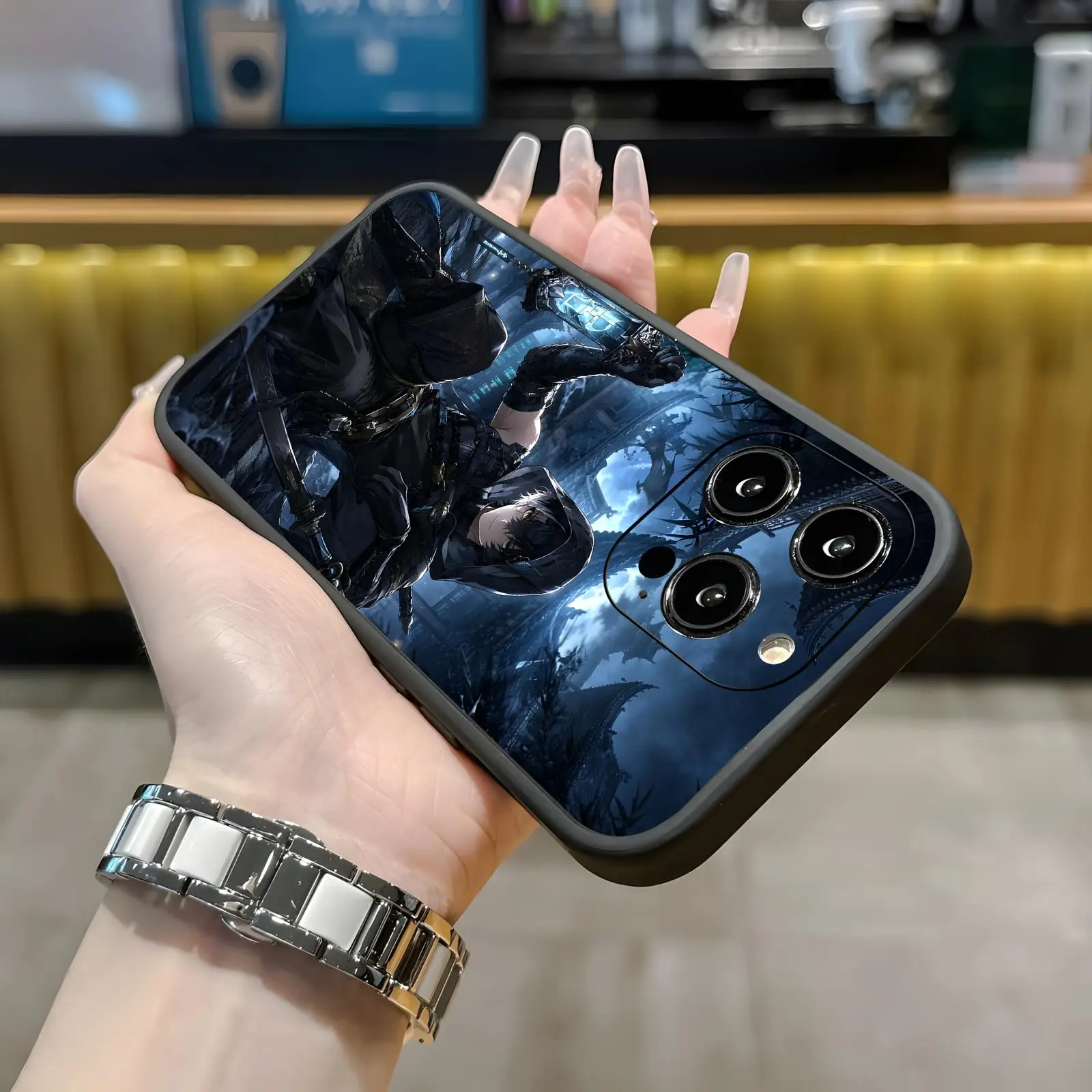 Wuthering Waves jingran Phone Case For iPhone18 17 16 15 14 13 12Plus Mini Pro Max Soft black Shockproof Cover