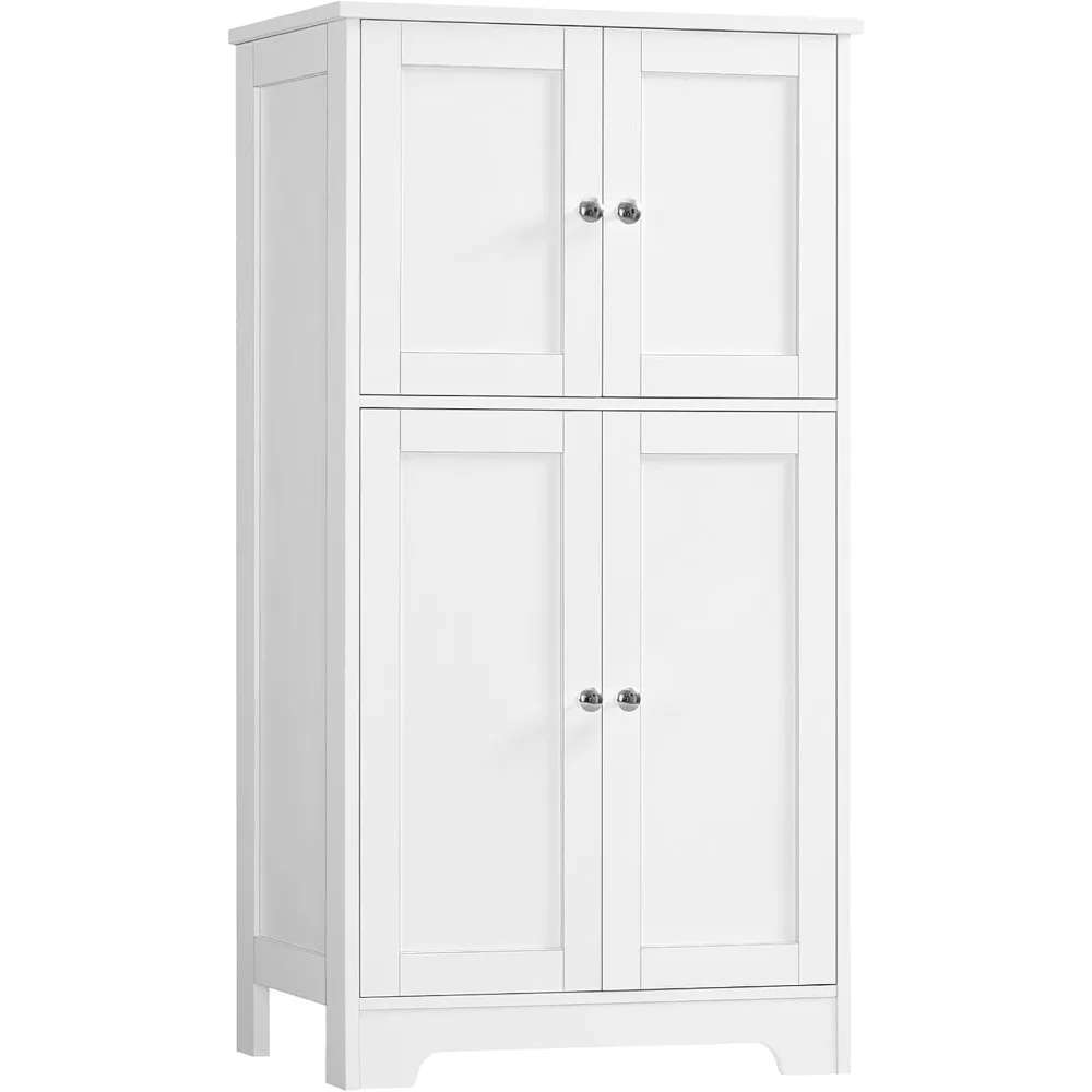 Bathroom Cabinet, Storage Cabinet with 2 Adjustable Shelves & 4 Doors, Bathroom Storage Cabinet for Living Room