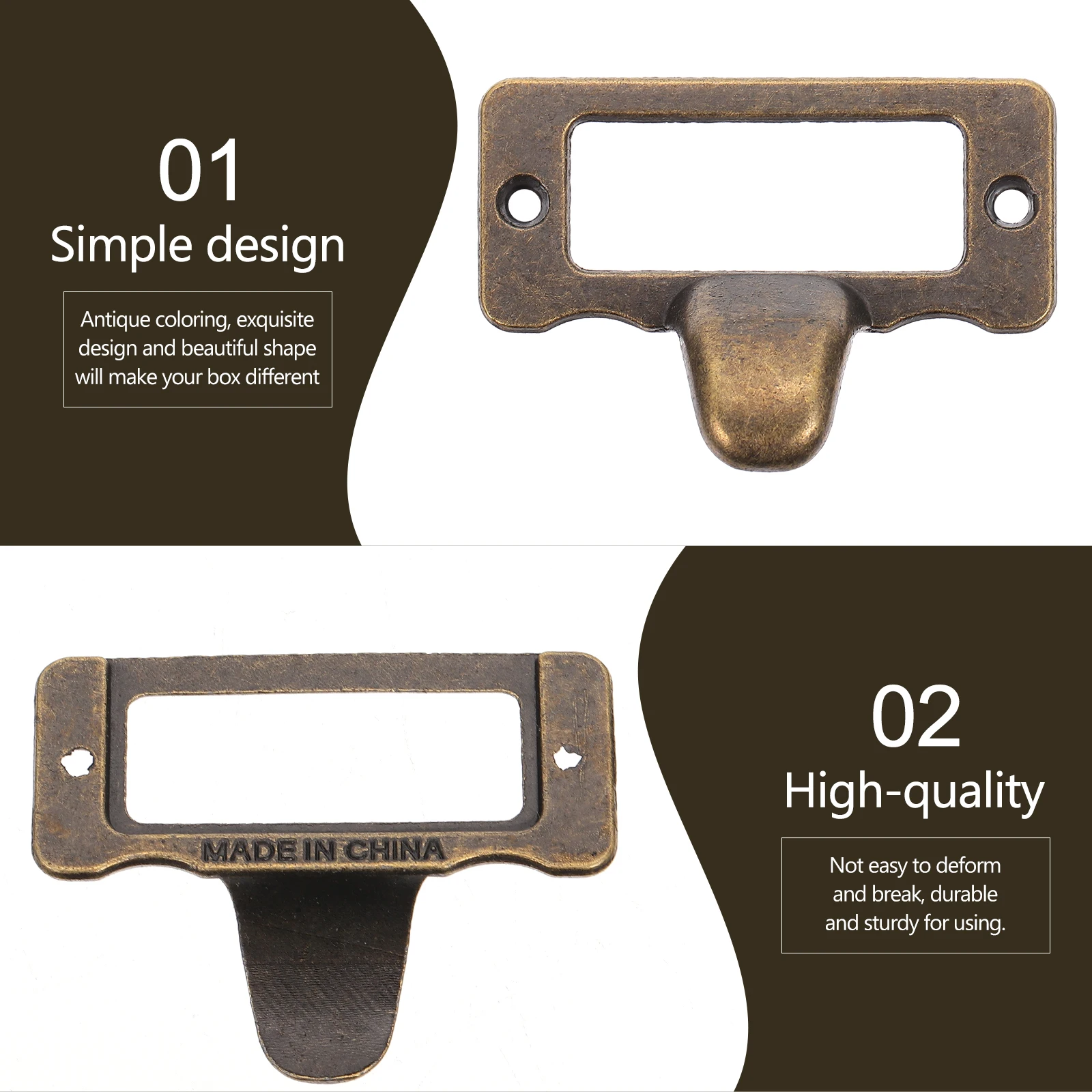 

10pcs Cabinet Pull Handle Zinc Alloy 48x38MM Copper Drawer Handles Label Frame Tag Pulls Furniture Accessories