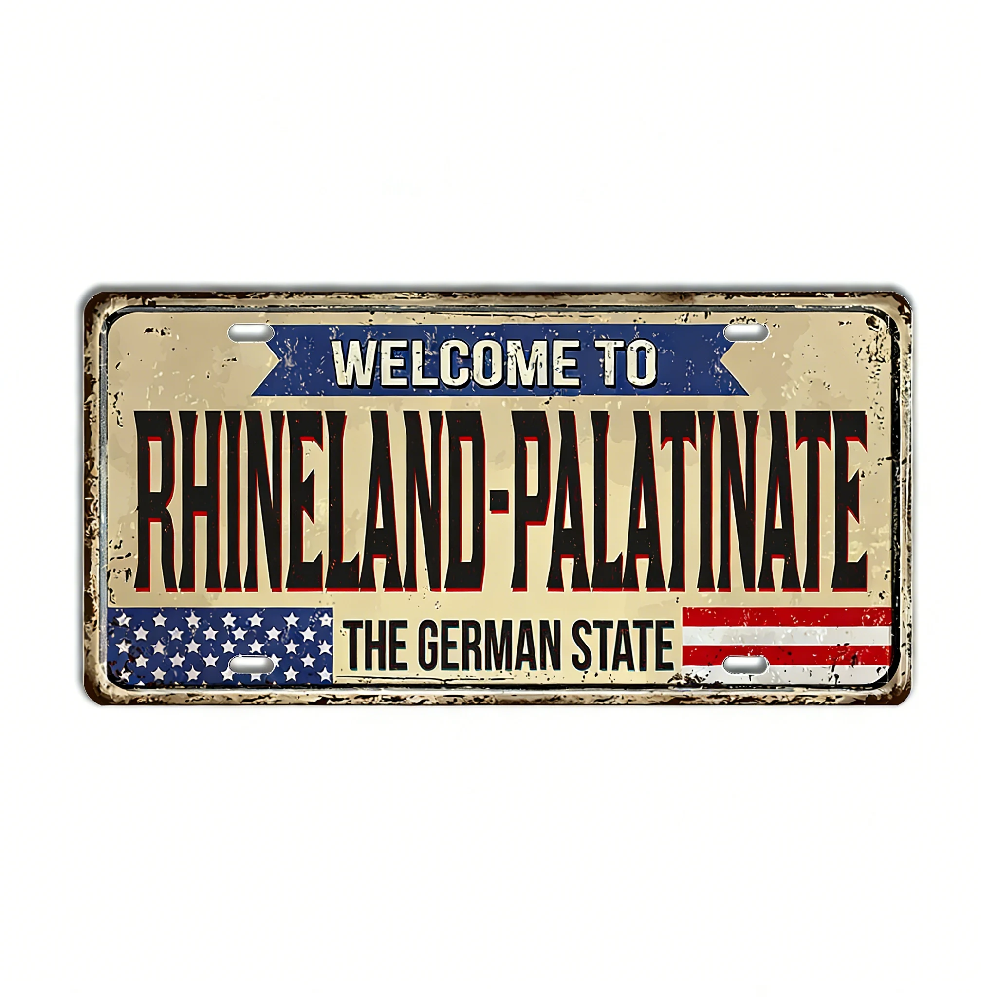 HD Metal Tin Sign Bavaria The Federal State Vintage License Plate with German Flag Wall Decor for Home Bar Garage