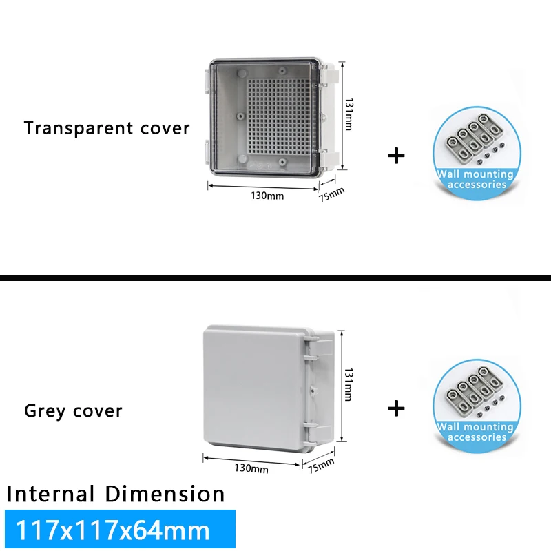 IP66 outdoor waterdichte ABS grijs/transparante hoes plastic elektronische aansluitdoos elektronische behuizing outdoor waterdichte doos