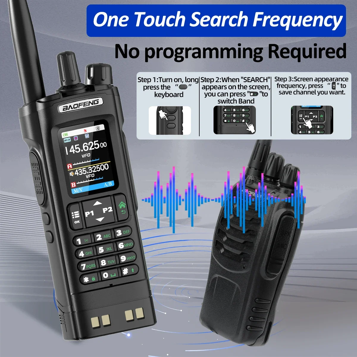 BAOFENG UV-32 GPS Walkie Talkie 10W banda aérea programación Bluetooth copia inalámbrica frecuencia banda completa FM Radio bidireccional de largo alcance