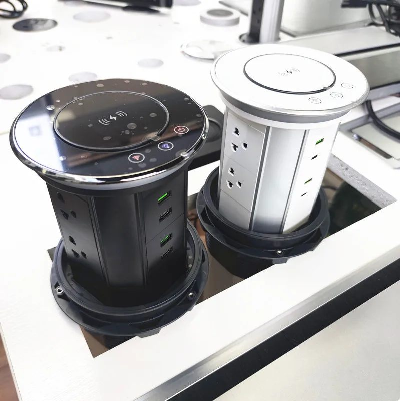 

IP65 6, розетка переменного тока США, домашний офис, Wi-Fi, умный подъемный моторизованный кухонный выдвижной башенный разъем, быстрая беспроводная зарядка