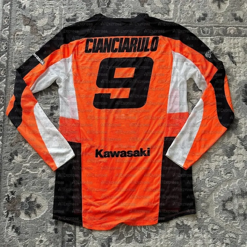 

Kawasaki Motorcycle Racing Team Men's 3D Printed T-shirt Long Sleeve Spring and Autumn Sports Breathable Men's Top