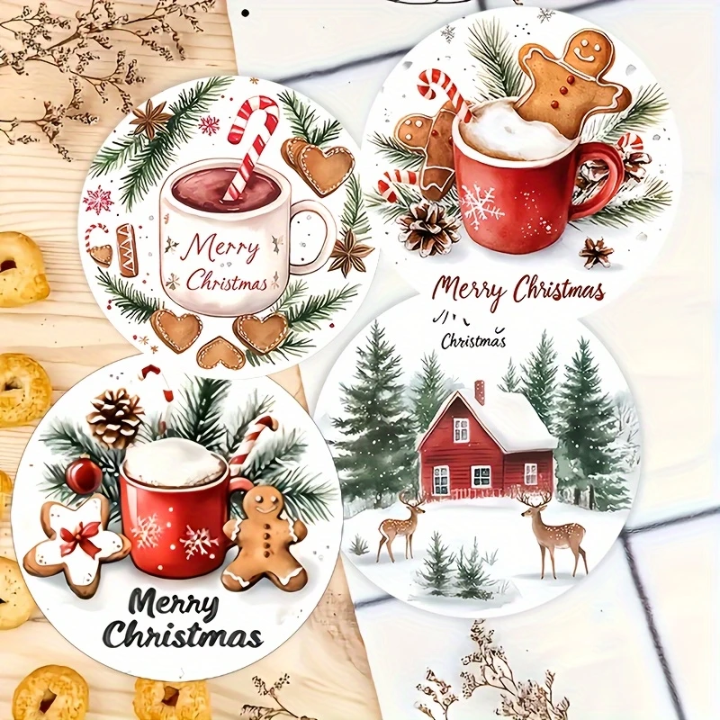 2D Weihnachten Lebkuchenmann Elch Holz Wärmedämmmatte Home Coffee Shops Tee Kaffeetassen Party Decora 2026 Neujahrsgeschenk