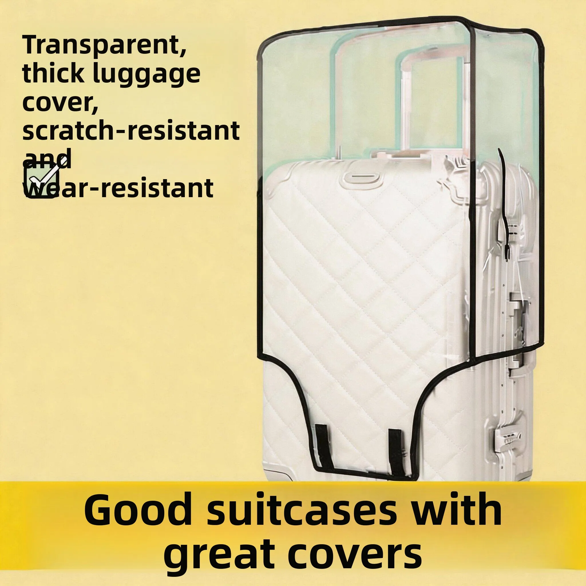 Thickened Dustproof Cover for Luggage Transparent Protective Suitcase Cover Windproof Travel Bag Cover for Carry-On And Check...