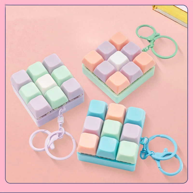 Nine-key Tetris Fingertip Pressing Key Keychain Adult Stress-relieving Finger Keyboard Game Key Chain Stress-relieving Magic Toy