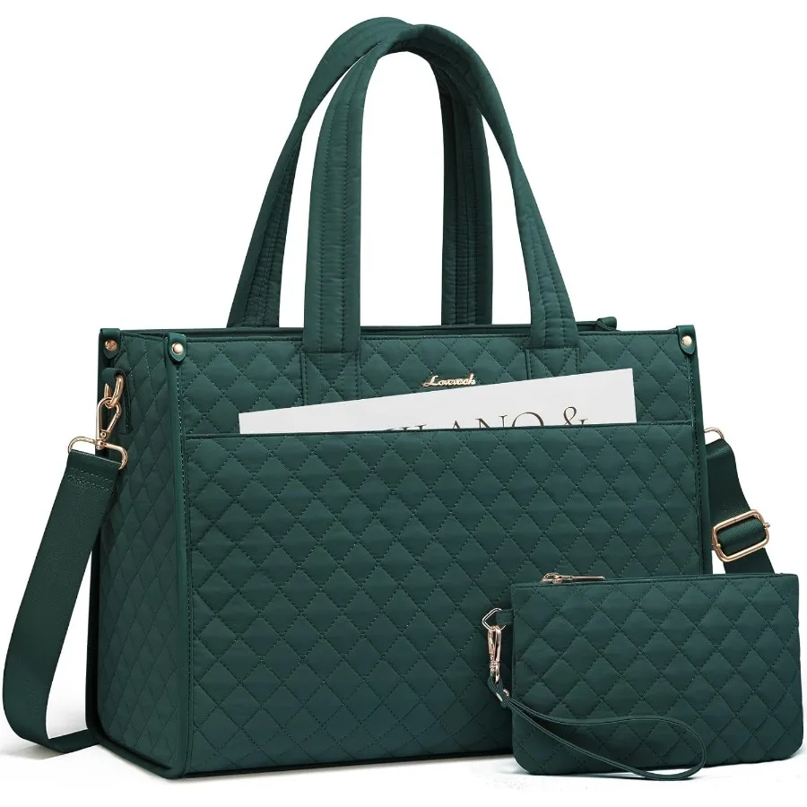 

Сумка-тоут для ноутбука для женщин, парусиновая рабочая сумка-тоут с клатчем для 15,6-дюймового ноутбука, профессионального учителя, офисного использования