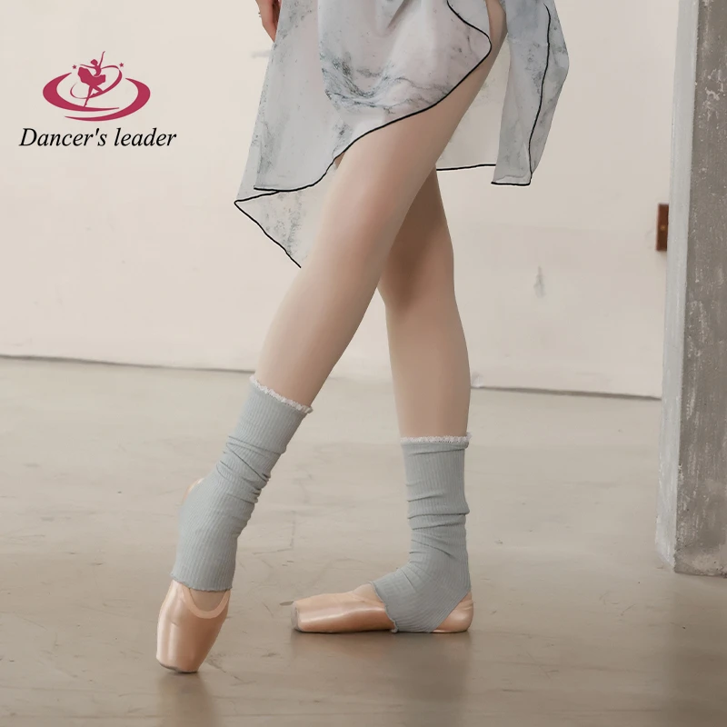 Ballet Dance Practice Autumn and Winter Leg Socks Knee-stepping Foot Warm Socks White Lace Yoga Long Socks