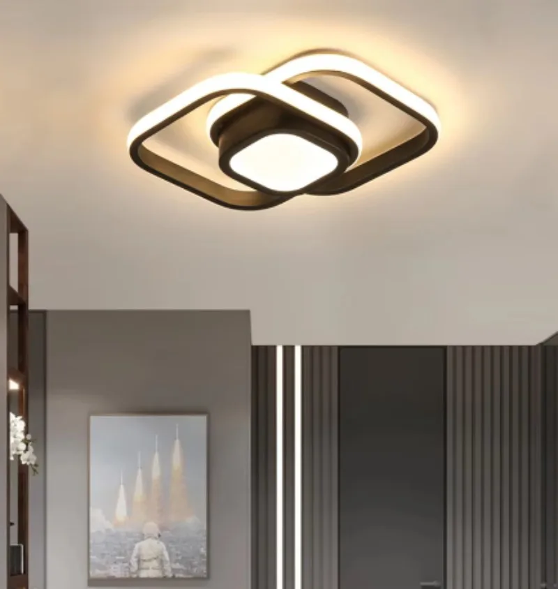 

Led Ceiling Lights Home Lighting for Bedroom Aisle Hallway Black Changeable Warm Cold White Home Fixture Indoor Lamps