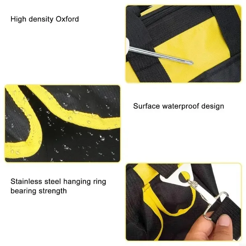Multifunctiuon Tool Carriers with  Water Resistant & Convenient Shoulder Strap Multiple Pocket Tool Bag for Home Repairers