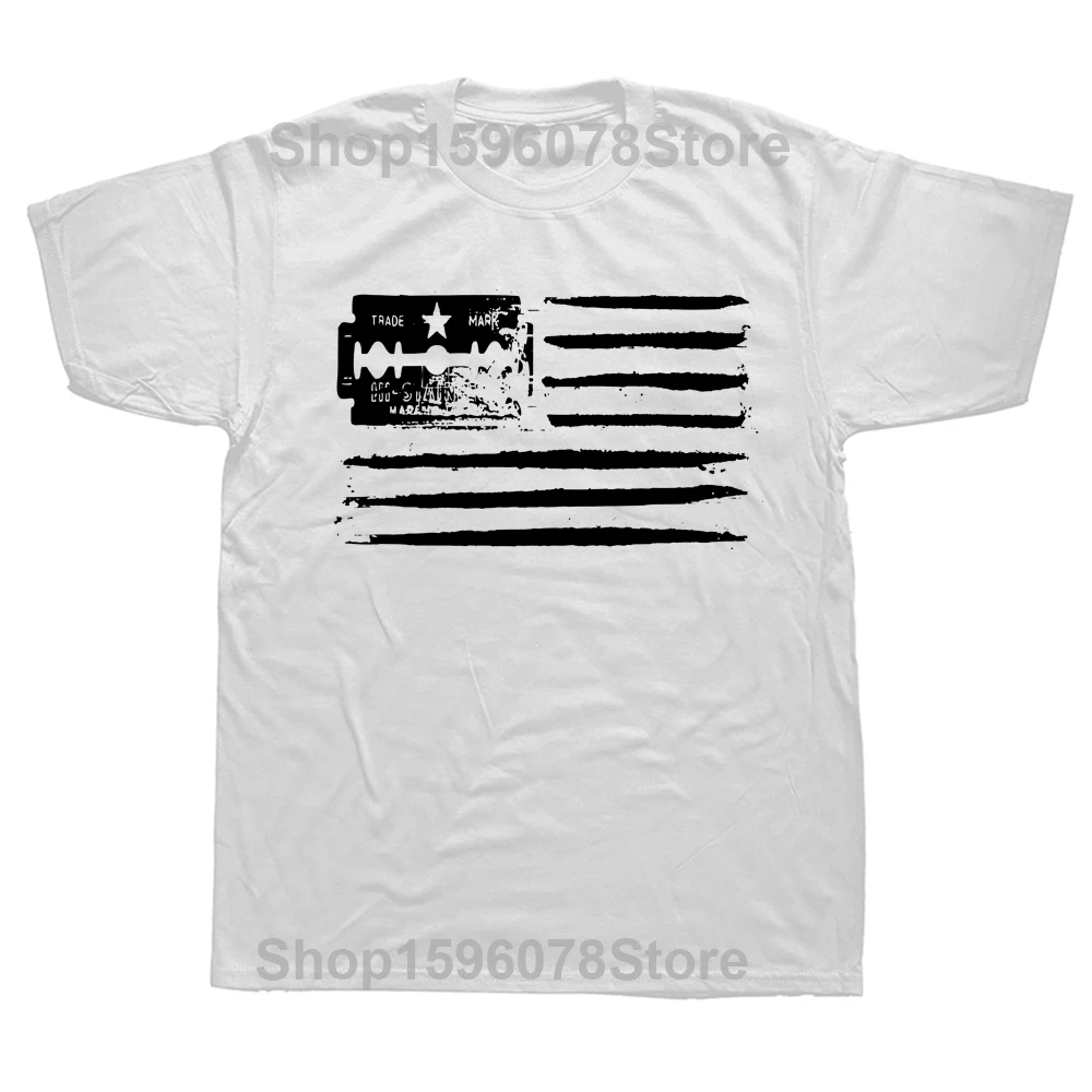 Funny American Flag Cocaine T Shirts Graphic Cotton Streetwear Short Sleeve Birthday Gifts Summer Coffee T-shirt Mens Clothing