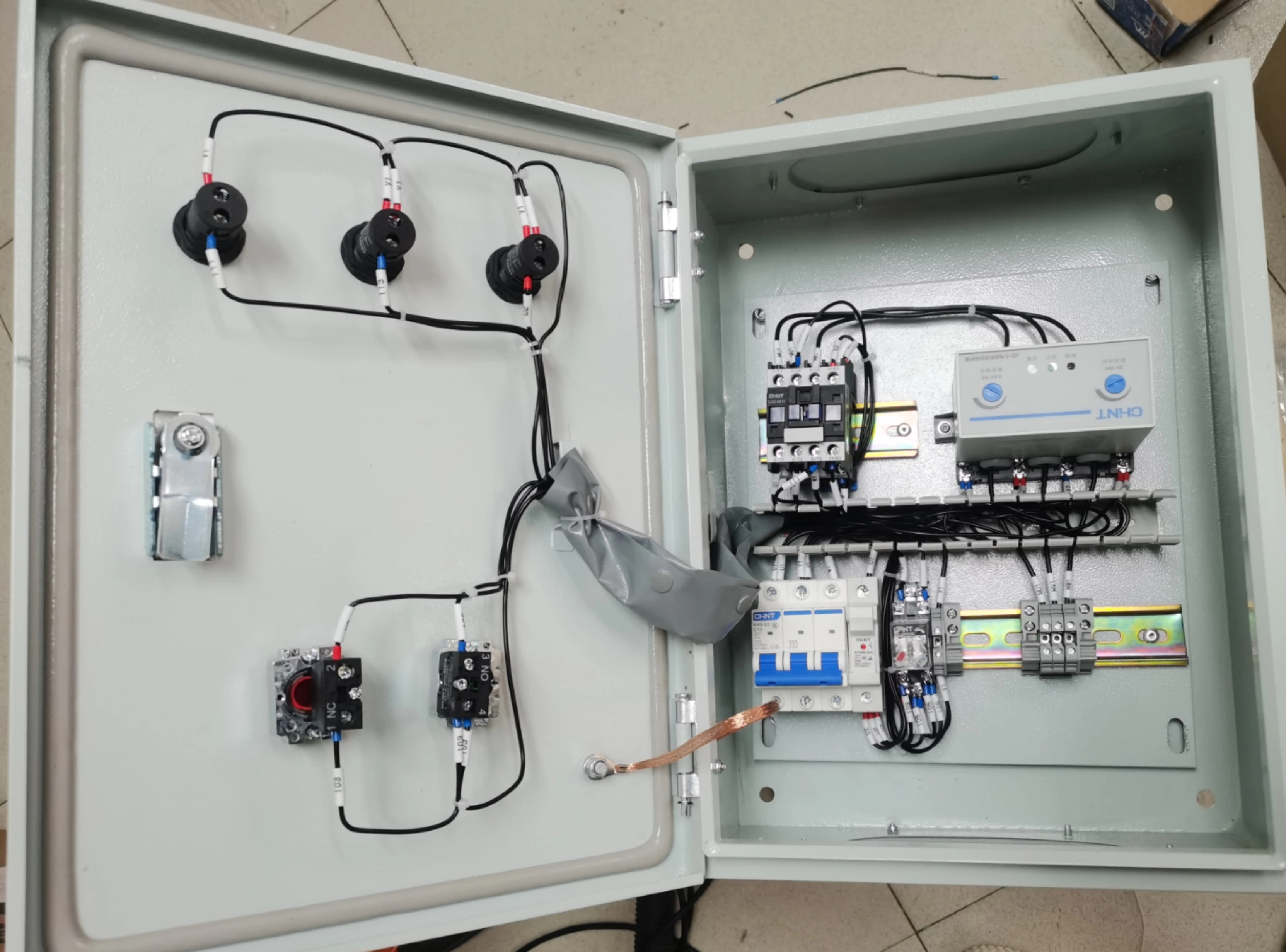 22kw Electrical Control Panel for Motor Forward Reverse Rotation with Phase Lack protection and Overload protection