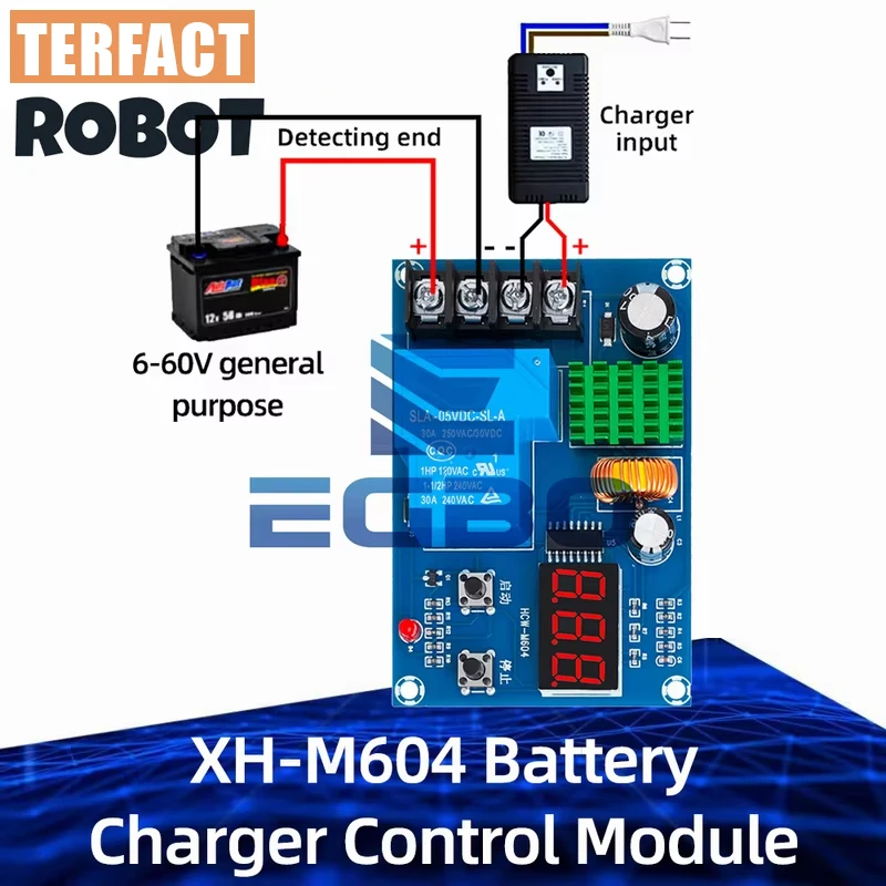 ‌XH-M604 6-60V Wide Voltage Intelligent Battery Charger Controller | Programmable Protection Board for Lithium
