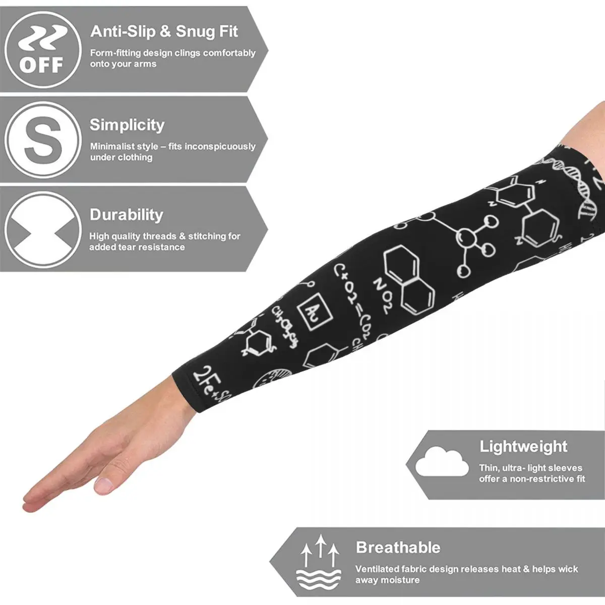 العلوم الكيمياء نمط في الهواء الطلق أكمام أذرع تبريد الشمس الأشعة فوق البنفسجية غطاء للحماية الصيف ركوب الدراجات أكمام الوشم