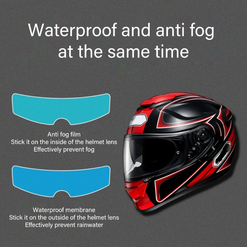 Helmets Antifog Film Patches Clear Sight Rainproof Suitable for Motorcycle Bikers Outdoor Activities Enhanced Visibility X37F