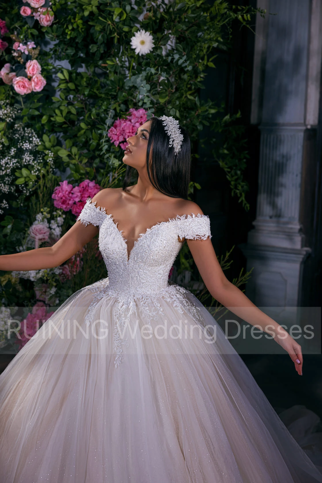 Suknie ślubne z odkrytymi ramionami na zamówienie, haftowane koronką i koralikami, suknie balowe dla panny młodej, luksusowe suknie ślubne damskie na przyjęcie weselne 2026