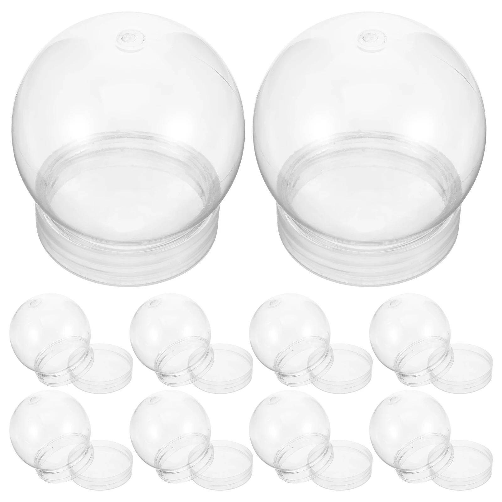 10pcs Christmas Plastic Globes Clear Water Globes With Screw Off Cap Empty Snow Globe Making Props Empty Globe For Making Snow