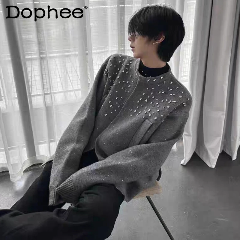 

Модный кардиган с бриллиантами, свитера для мужчин и женщин, осень-зима 2022, новые высококачественные маленькие ароматные свободные вязаные топы