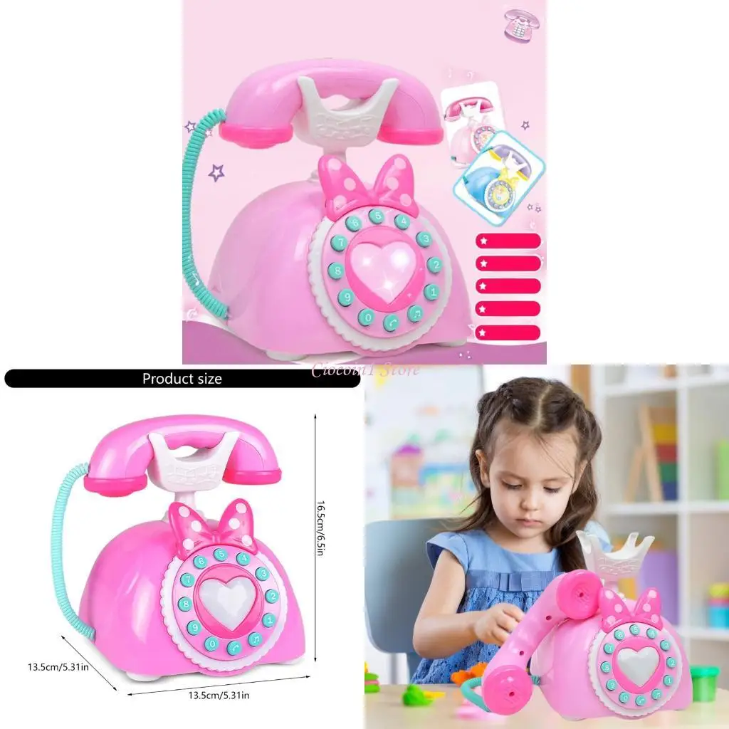 

Y1UB Musical and Language Development Toy Phone Early Learning Toy Pretend Play Telephone Plastic Texture for Toddlers