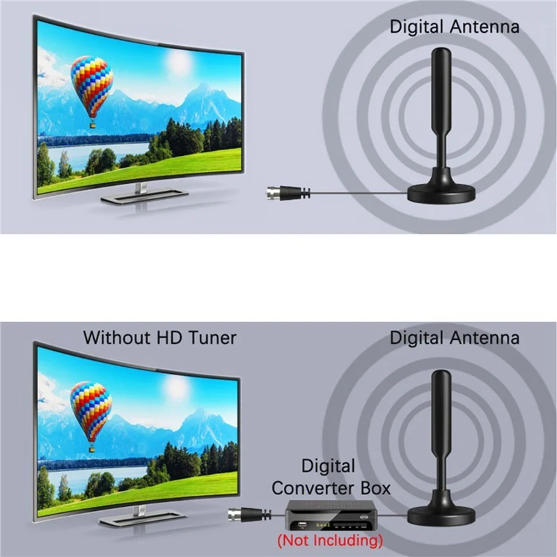ABKQ-2X هوائي التلفزيون HDTV-T هوائي التلفزيون الرقمي مكاسب عالية لاستقبال إشارة التلفزيون الذكية في الأماكن المغلقة والخارجية أ