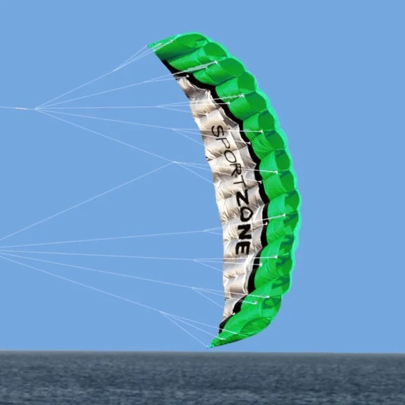 Interessante Extreme Sports Hoge kwaliteit Dual-line Zachte Paraplu Vlieger Groen Parachute Sport Strand 2,5 meter Paragliding
