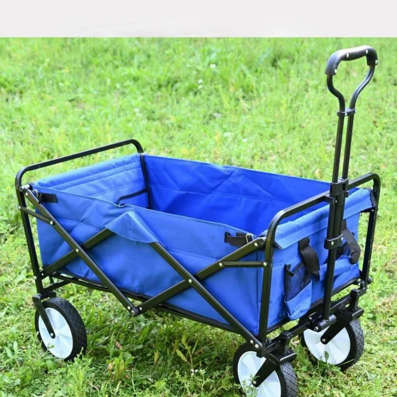 Wheelbarrow outdoor camp car four-wheeled hand-pulled camping car foldable storage car ground stall car