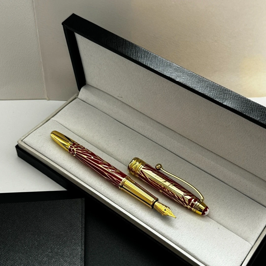 New Origin Special Fountain Pen Two Tone Red Gold Embossed Classic Luxury Business Signature Collectible Writing Gift - view 4