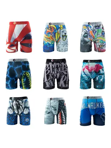 ETHIKA Men Underwear Boxers 1Pcs Sexy Breathable Mesh Crotch Man Swimming Underpants Plus Size Mens Panties Men's Boxers Briefs