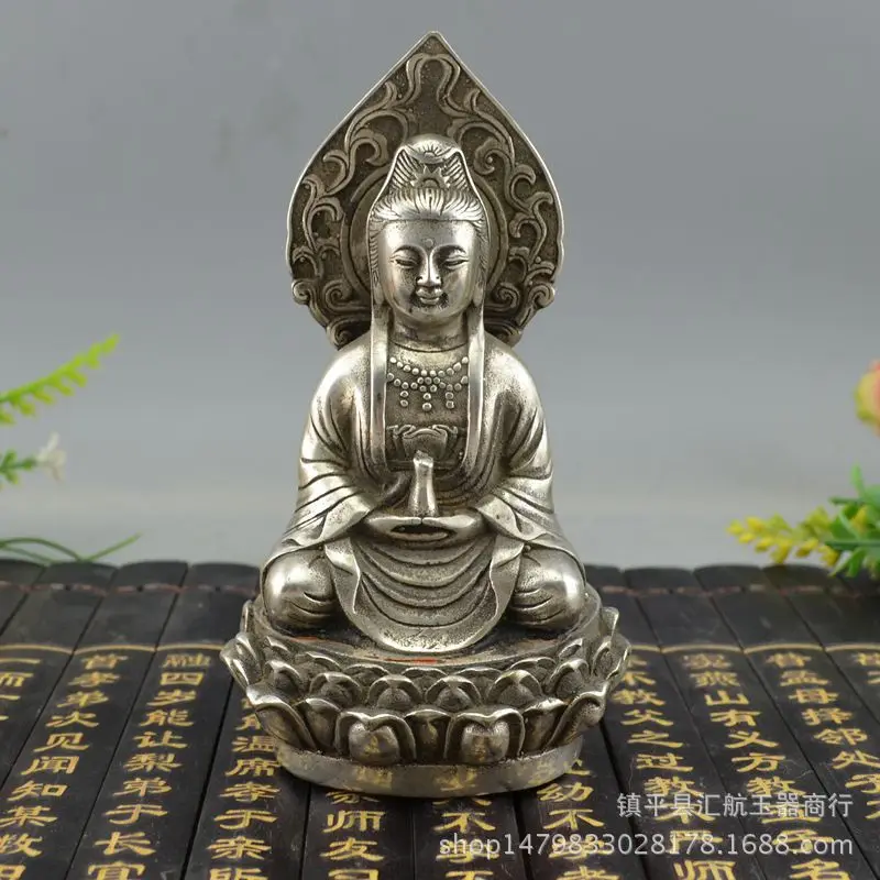 

Antique Miscellaneous Bronze Collection Pure Ornaments White Copper Silver Plated Brass Small Size Earth Tibetan King Bud
