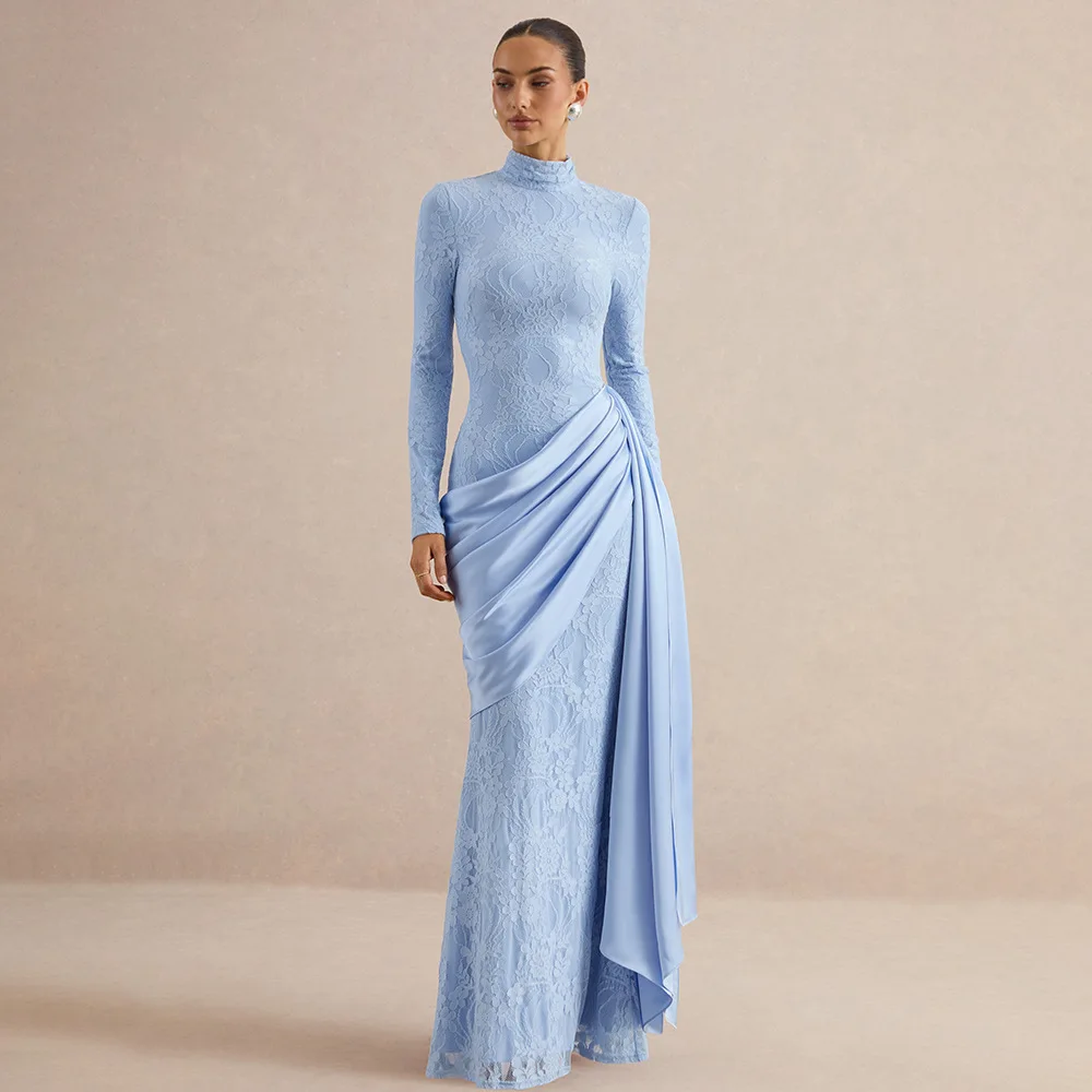 New Autumn/winter Collection: Elegant And Luxury Slim-fit Evening Clothes With Lace Detailing And A Erotogenic High-waisted Desi