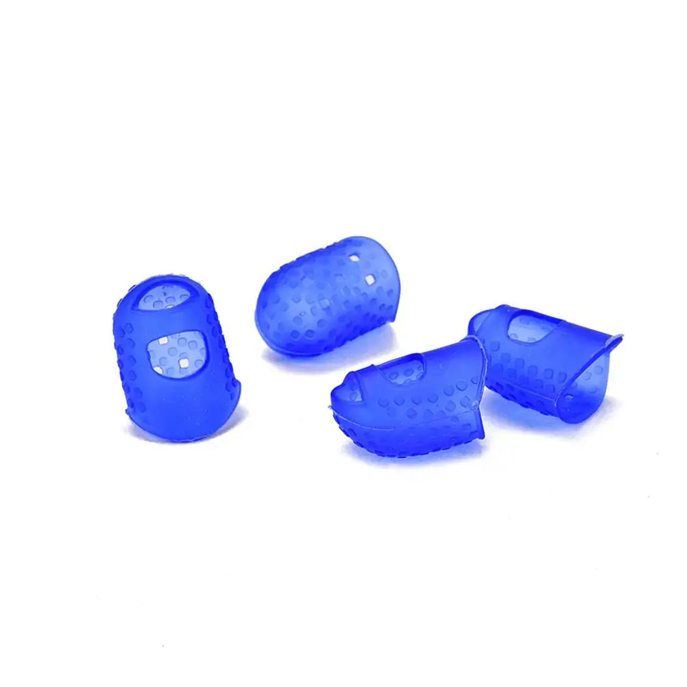 

4 Pcs Guitar Finger Covers Silicone Protectors Thumb Cots for Beginners Mandolin Ukulele Bass Comfortable Reusable