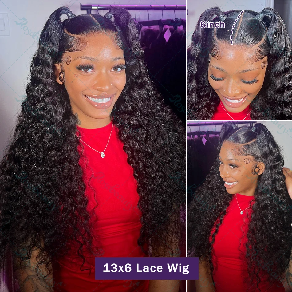 5x5 Brazilian Hair 250% Density Loose Deep Wave 13x4 HD Lace Front Human Hair For Women Water Curly 13x6 Frontal Human Hair Wig