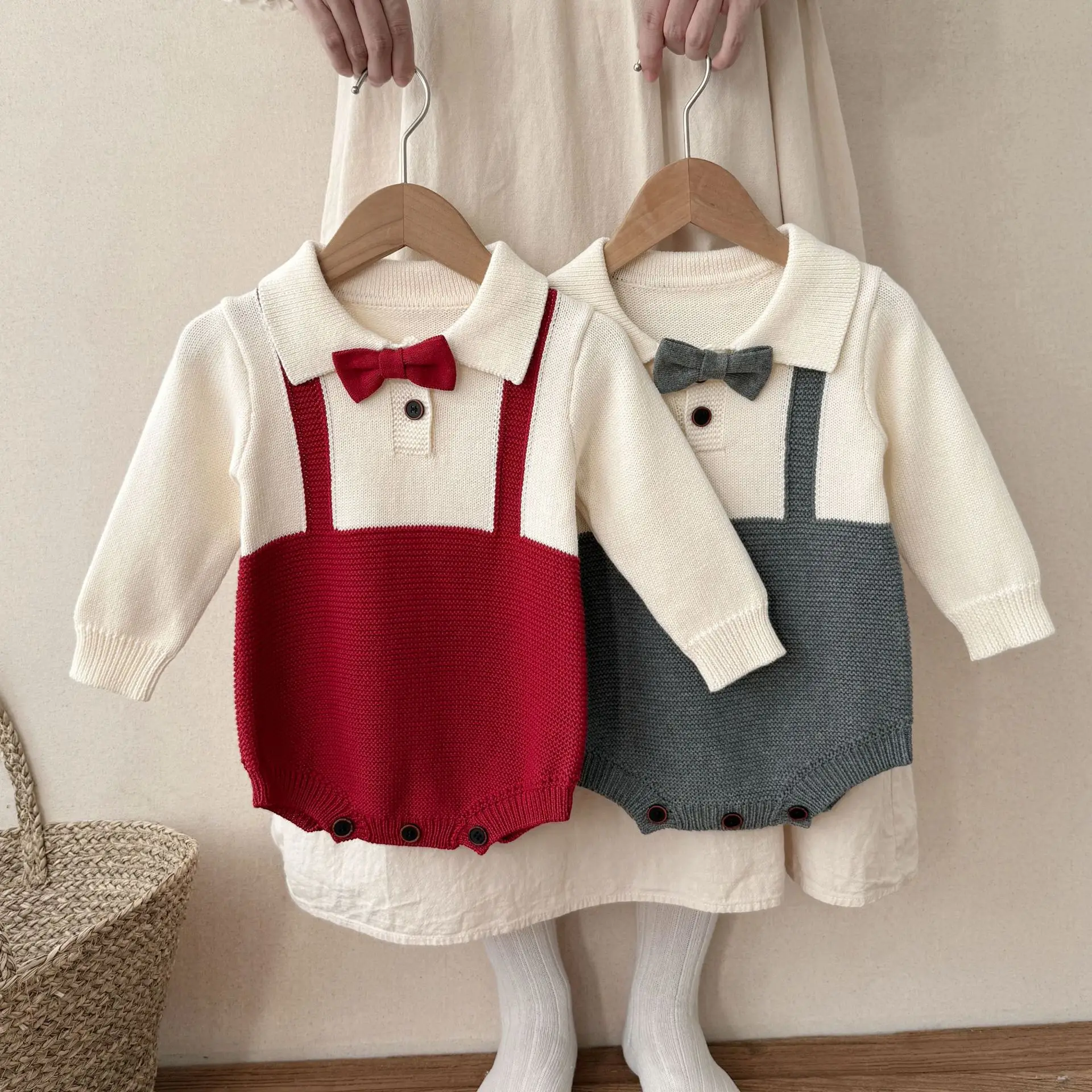 0-24M Newborn Kid Baby Sweater Boy Girl Winter Clothes Knit Warm Romper Long Sleeve Thick Bodysuit Cute Sweet Outfit