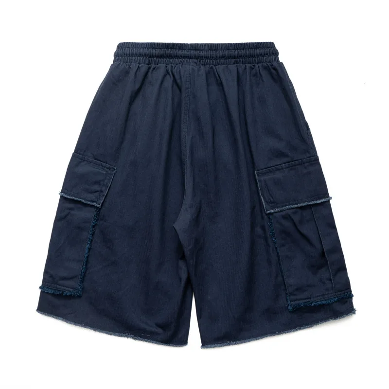 2025 summer workwear shorts men's trendy brand loose casual pants men's Japanese fashion trend versatile five quarter pants