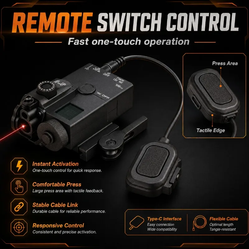 Durable MINI‑A2 Green Beam Locator, Outdoor Leisure Hobby Component with Control‑switch Cable for 20mm Rail