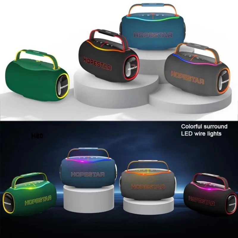 مكبر صوت احترافي للحفلات الخارجية مضخم صوت ستيريو لاسلكي H80 عالي الجودة محمول سوبر باس Boombox مع مدخل بطاقة TF AUX