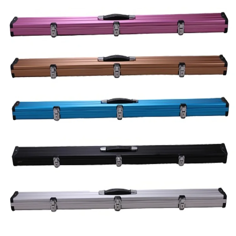 Cueelf wholesale portable 3/4 piece aluminum snooker cue case with three-slot billiard snooker cue stick box