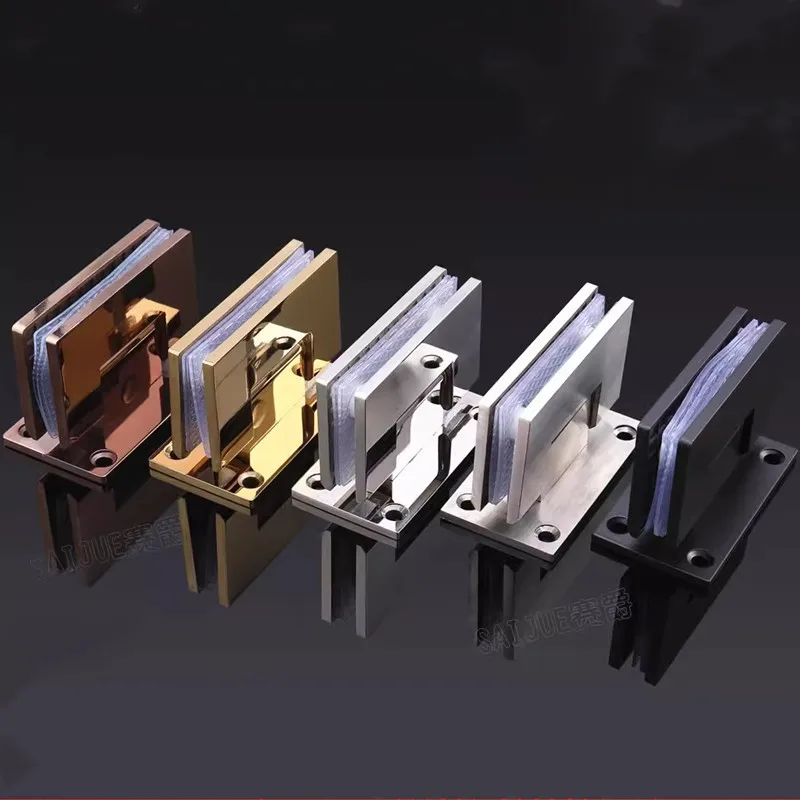Precision Cast 304 Stainless Steel 90 Degree Two-Way Shower Room Glass Door Hinge Bathroom Clip for Home Improvement