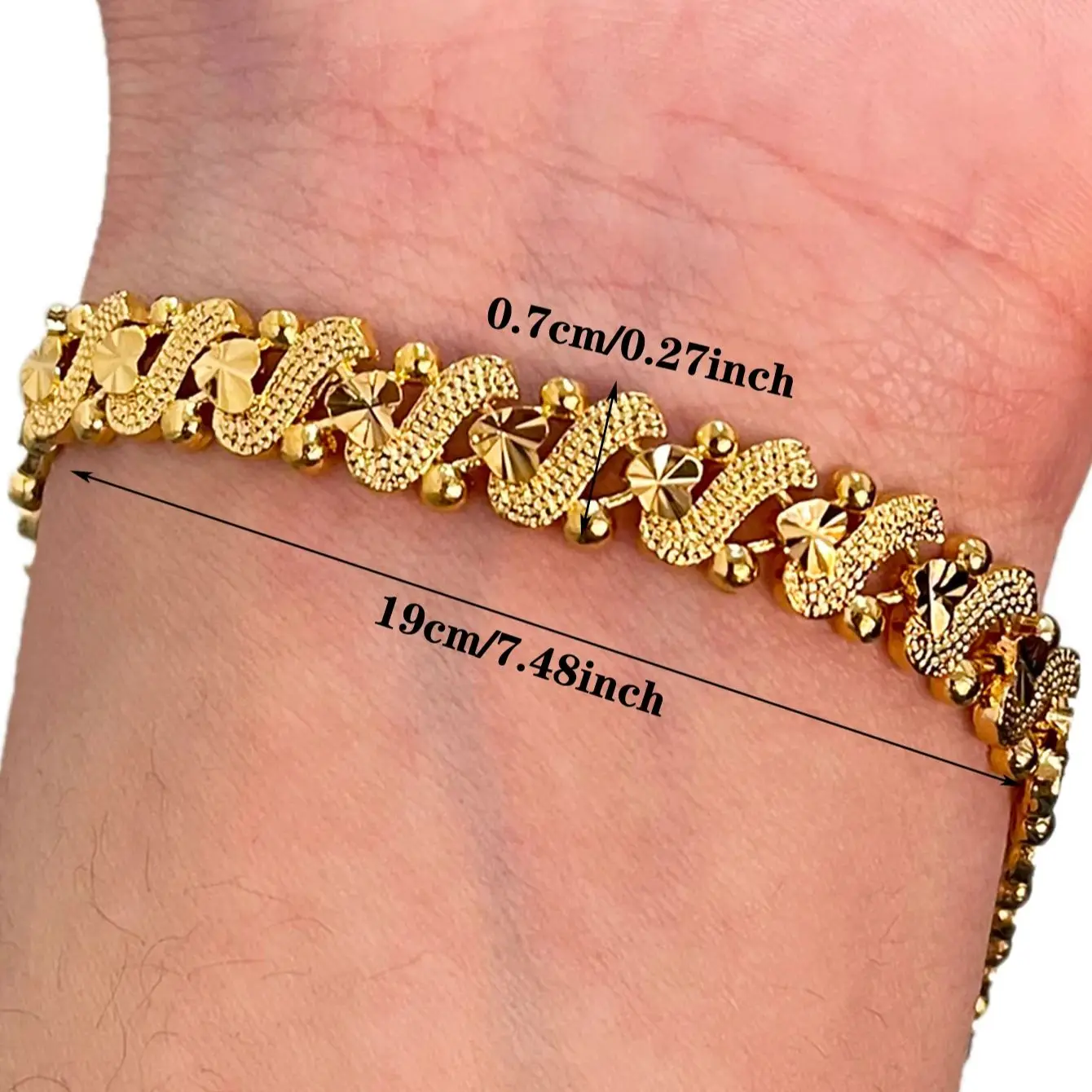 Copper African Party Jewelry Gifts Ethiopian Cuban Jewelry Dubai 24k Gold Color Various Shapes Bracelet For Man And Woman
