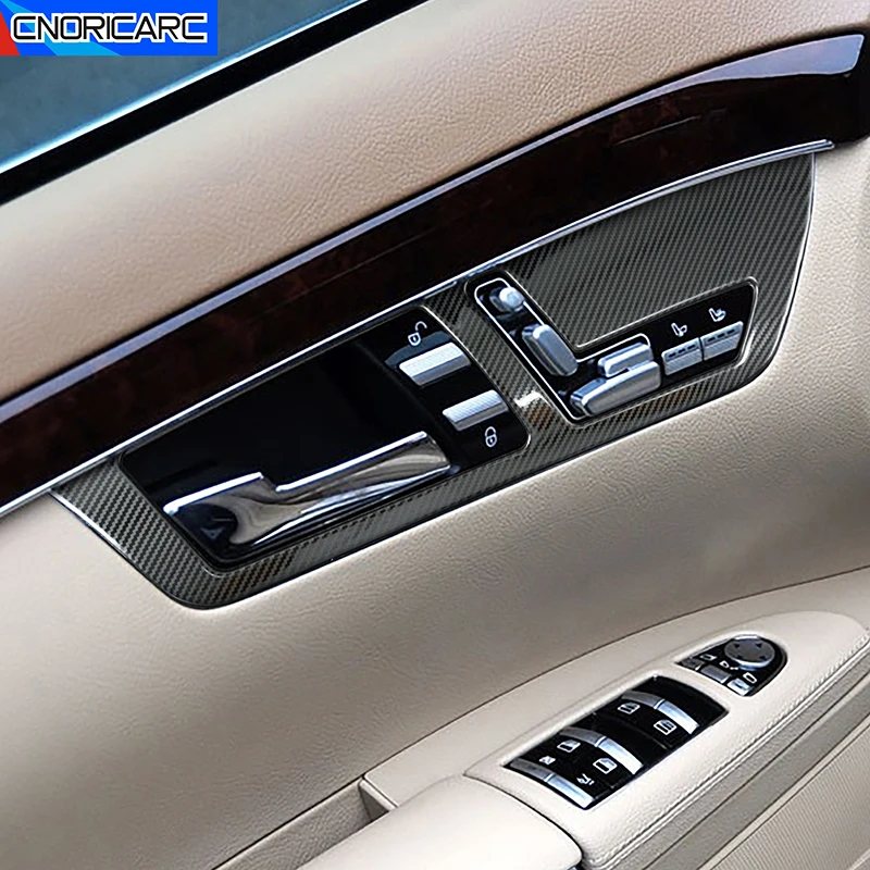 

For Mercedes Benz S Class 2008-2013 Car Inner Door Wrist Handle Bowl Frame Decoration Cover Sticker Trims Interior Accessories