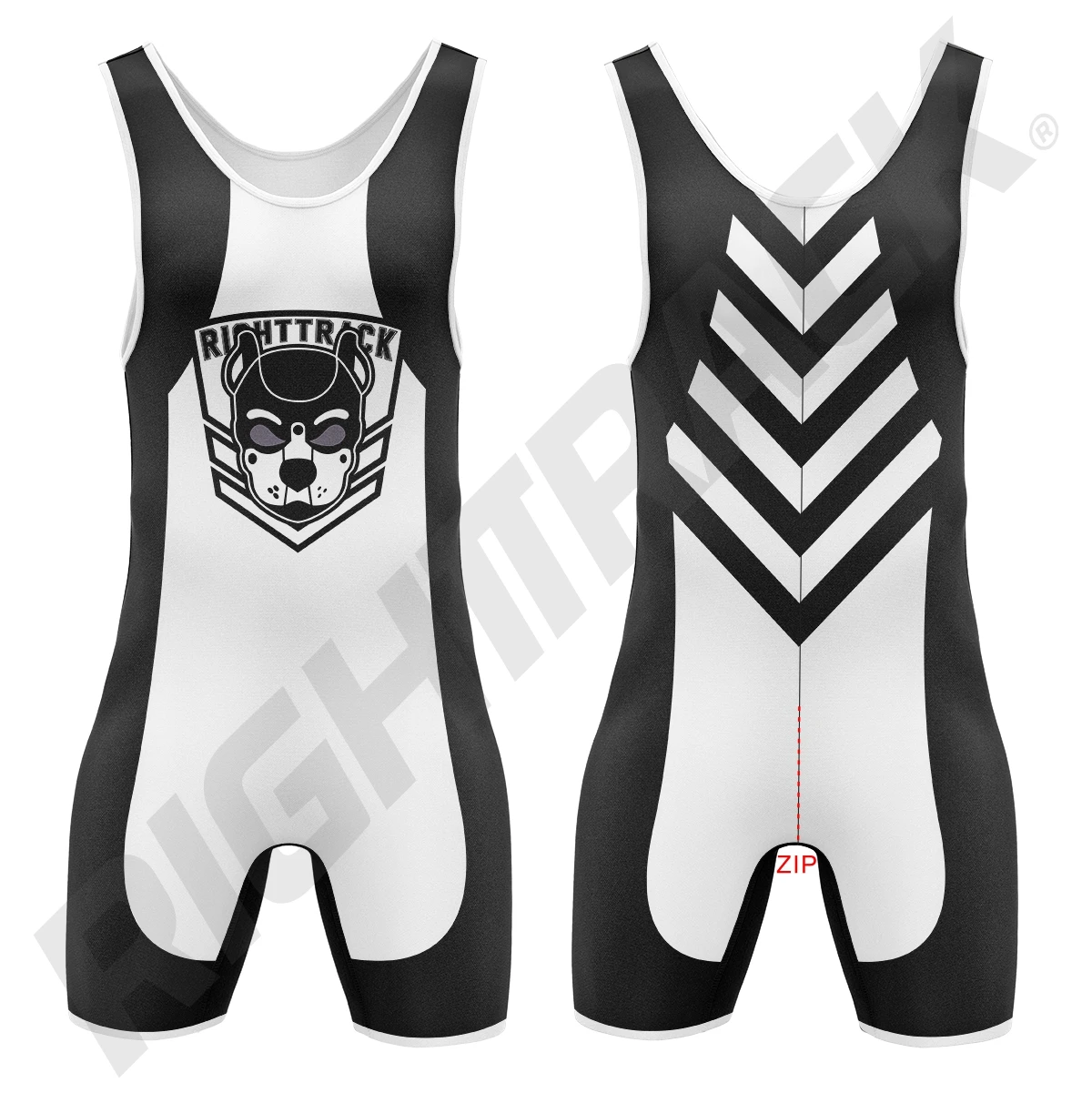 Nieuwe Heren Rits Singlet Body Suit Righttrack Cb13 Eendelige Mouwloze Sexyman Leuke Kleding
